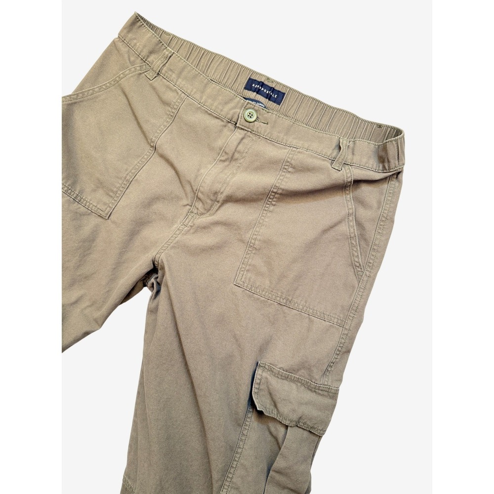 Aeropostale Utility Cargo Pants Mens XL Green Relaxed Fit 37x31 Military Fatigue